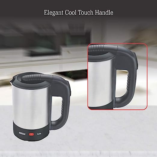 INALSA Electric Travel Kettle Cute 0.5 L|Fast Boiling 1000 Watts| Light Indicator| Boild Dry Protection| Auto Shut Off| 2 Travel Cups| (Silver/Black) INALSA Electric Travel Kettle Cute 0.5 L|Fast Boiling 1000 Watts| Light Indicator| Boild Dry Protection| Auto Shut Off| 2 Travel Cups| (Silver/Black)